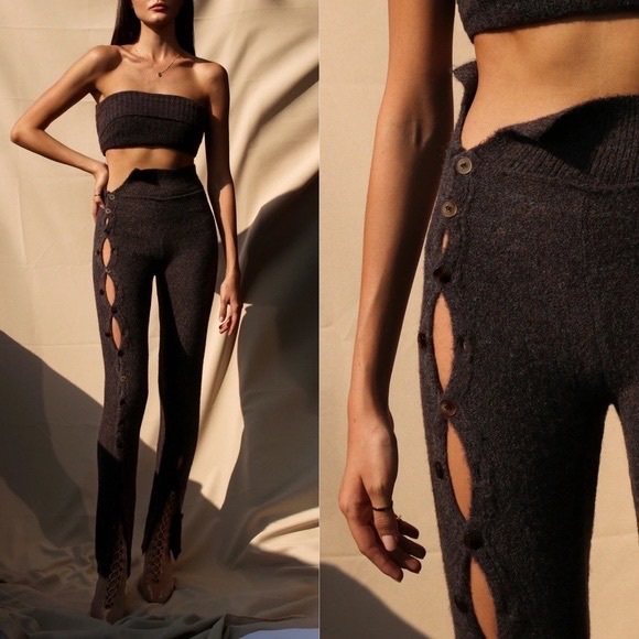 Ruve Shop Imalona Grey/Purple Marled Pants - Picture 1 of 4